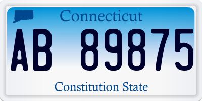 CT license plate AB89875