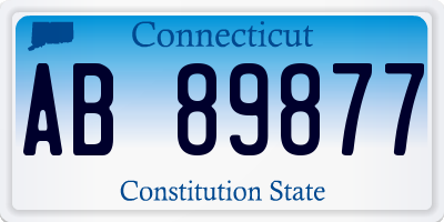 CT license plate AB89877