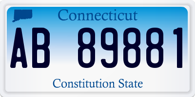 CT license plate AB89881