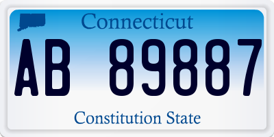 CT license plate AB89887