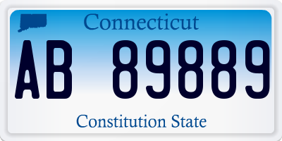 CT license plate AB89889