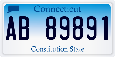 CT license plate AB89891