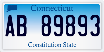 CT license plate AB89893