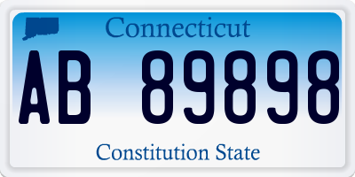 CT license plate AB89898