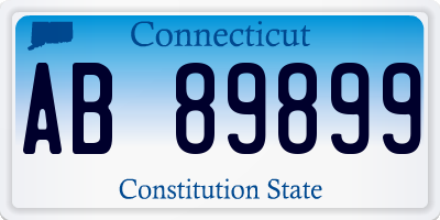 CT license plate AB89899