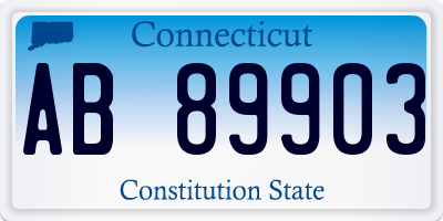 CT license plate AB89903