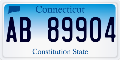 CT license plate AB89904