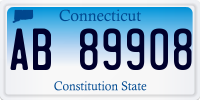 CT license plate AB89908