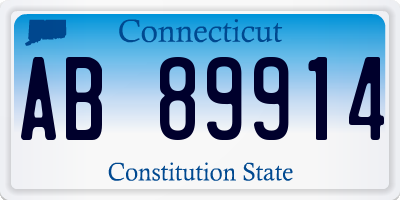 CT license plate AB89914