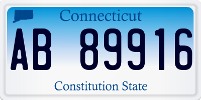 CT license plate AB89916