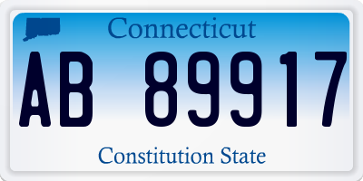 CT license plate AB89917