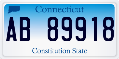 CT license plate AB89918