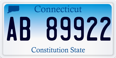 CT license plate AB89922