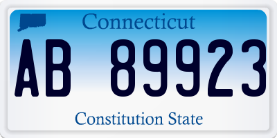 CT license plate AB89923