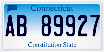 CT license plate AB89927