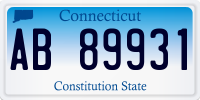 CT license plate AB89931