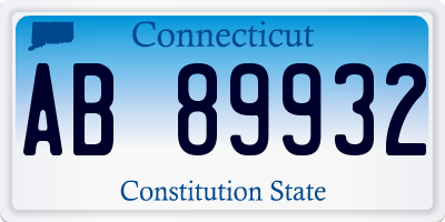 CT license plate AB89932