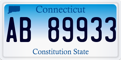 CT license plate AB89933