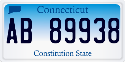 CT license plate AB89938