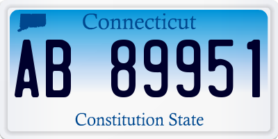 CT license plate AB89951