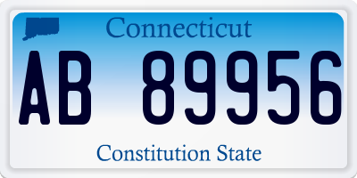 CT license plate AB89956