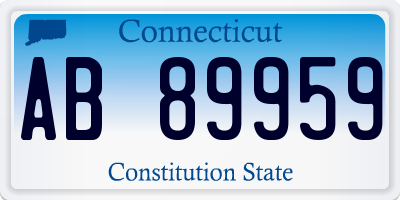 CT license plate AB89959