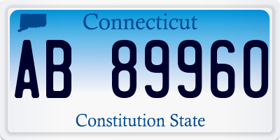 CT license plate AB89960