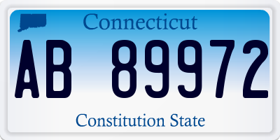 CT license plate AB89972