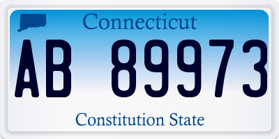 CT license plate AB89973