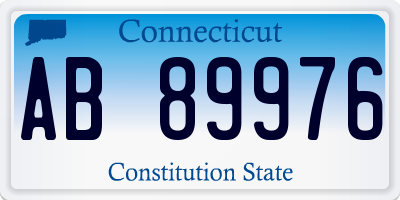 CT license plate AB89976