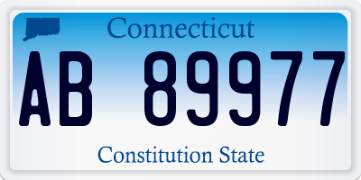 CT license plate AB89977