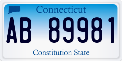 CT license plate AB89981