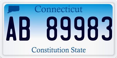 CT license plate AB89983