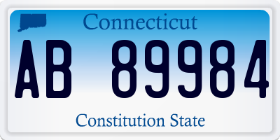 CT license plate AB89984