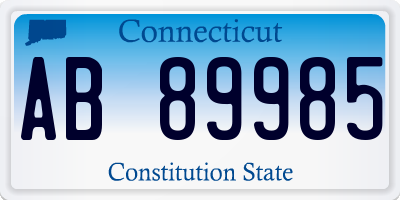 CT license plate AB89985