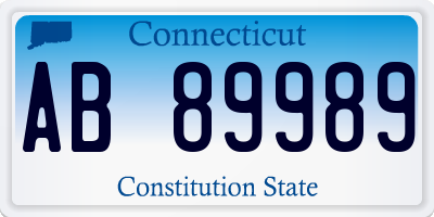 CT license plate AB89989