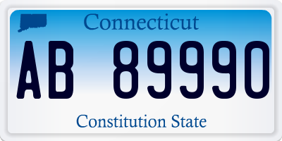 CT license plate AB89990