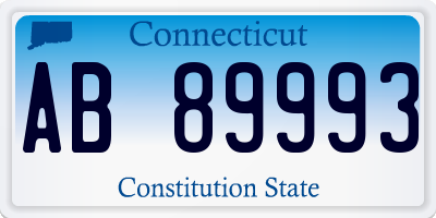 CT license plate AB89993