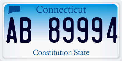 CT license plate AB89994