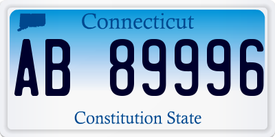 CT license plate AB89996