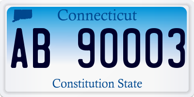 CT license plate AB90003