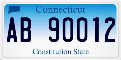 CT license plate AB90012