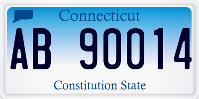 CT license plate AB90014