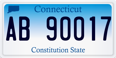 CT license plate AB90017