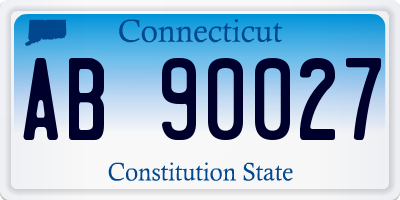 CT license plate AB90027