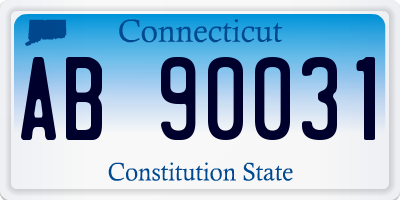 CT license plate AB90031