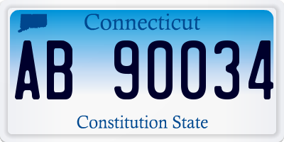 CT license plate AB90034