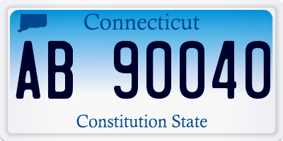 CT license plate AB90040