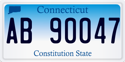 CT license plate AB90047