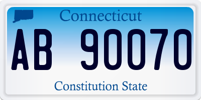 CT license plate AB90070
